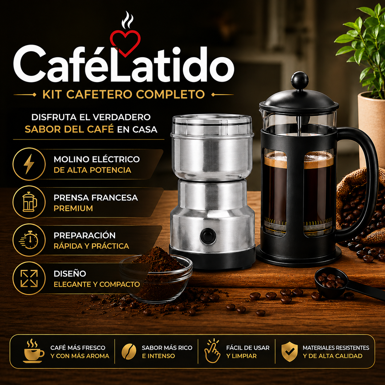 ☕ CaféLatido™ – Kit Cafetero Completo - ¡La promoción para ofrecerte el mejor aroma!